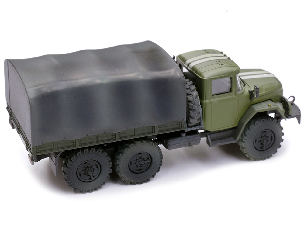 ZIL 131 Cargo Truck Green with White Stripes Ukrainian Ground