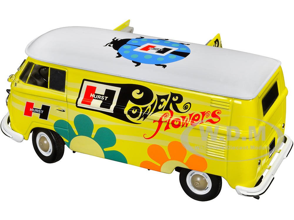 1960 Volkswagen Delivery Van Yellow with Bright White Top and
