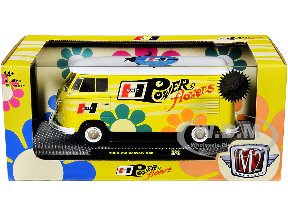 1960 Volkswagen Delivery Van Yellow with Bright White Top and
