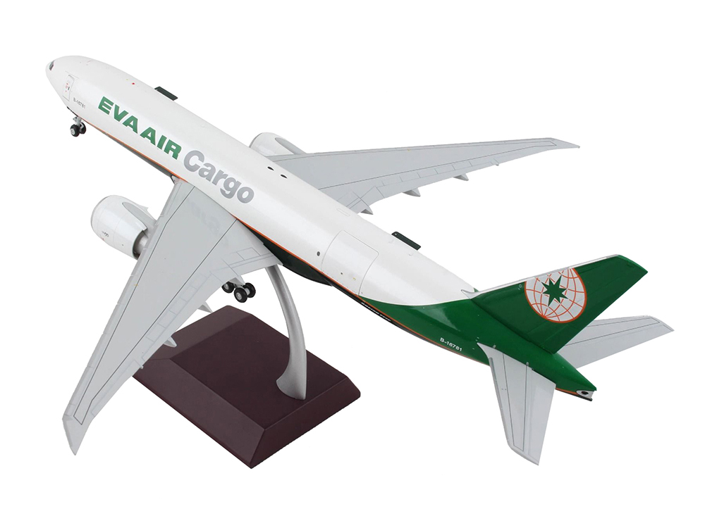 Boeing 777F Commercial Aircraft Eva Air Cargo White with Green