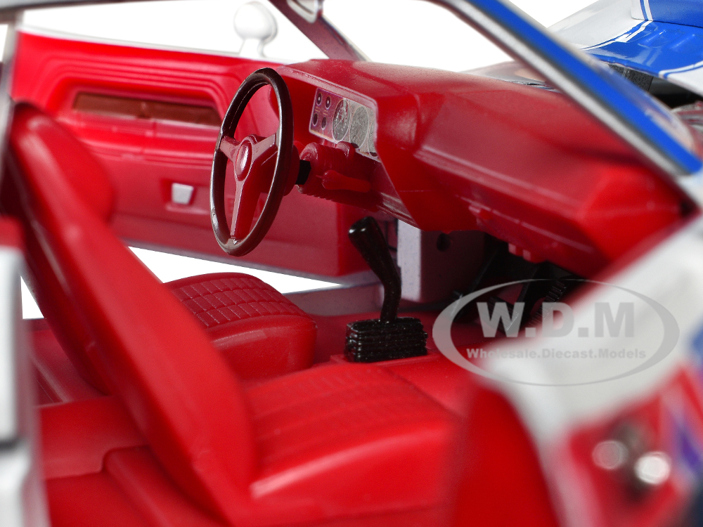 1970 Dodge Challenger R T Hemi White with Red and Blue Stripes