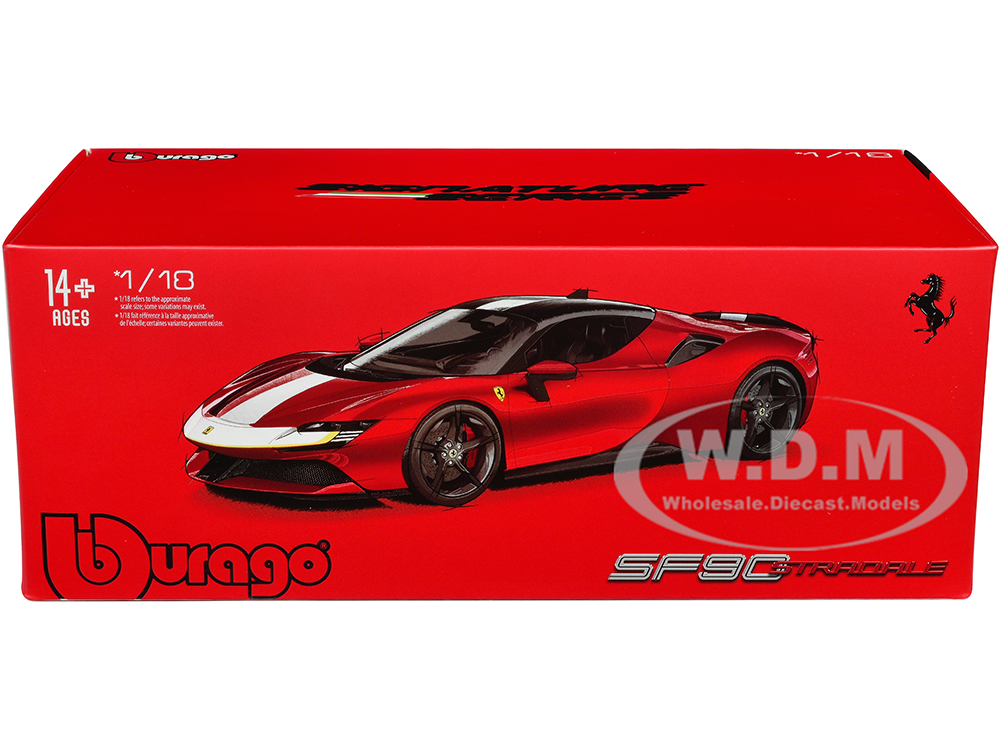 Ferrari SF90 Stradale Assetto Fiorano Red with White Stripes