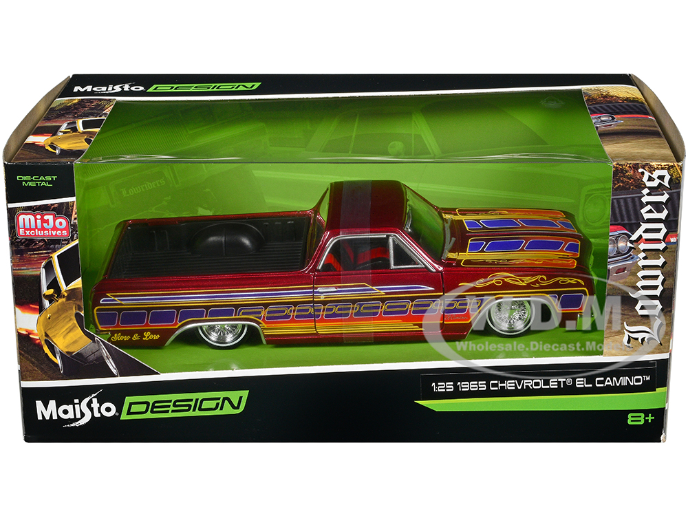 1965 Chevrolet El Camino Lowrider Candy Red Metallic with Graphics