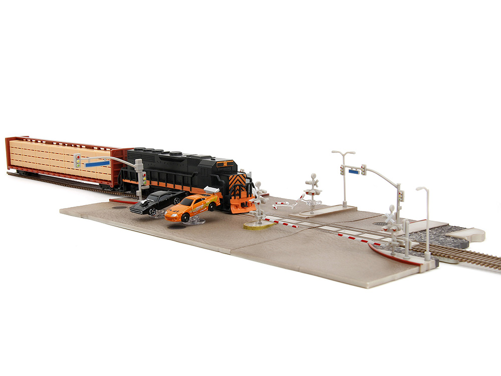 Fast & Furious Final Race Diorama with Toyota Supra Orange and