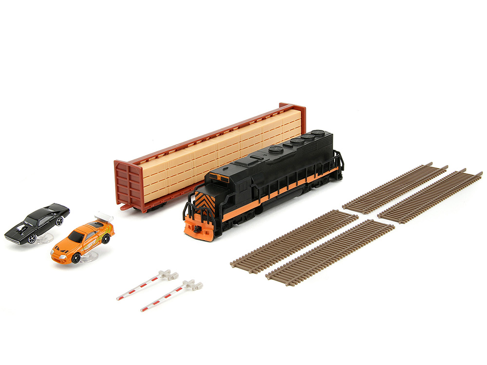 Fast & Furious Final Race Diorama with Toyota Supra Orange and