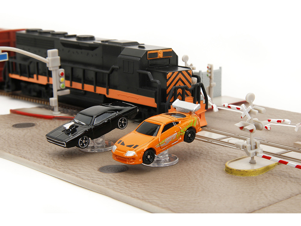 Fast & Furious Final Race Diorama with Toyota Supra Orange and