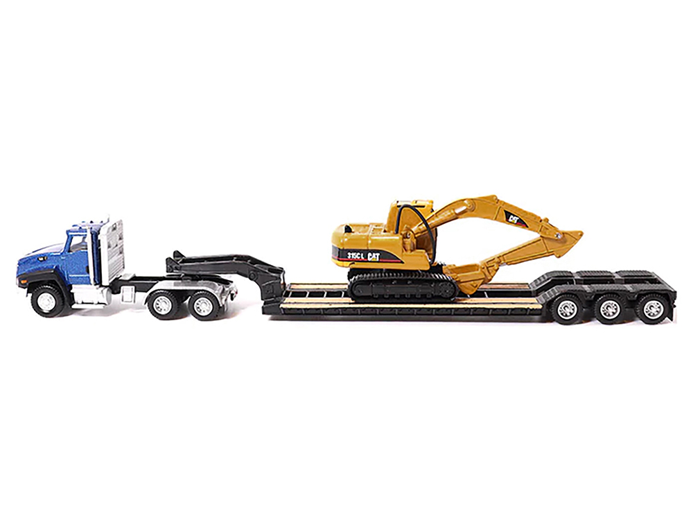 CAT Caterpillar CT660 Day Cab Tractor Blue Metallic with Lowboy