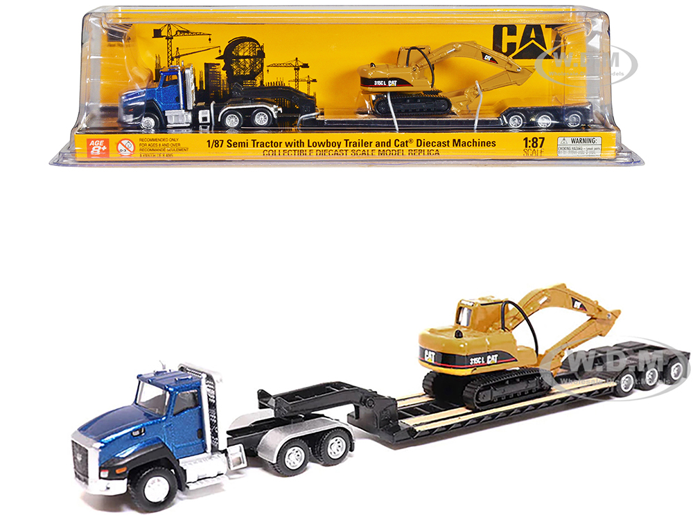 CAT Caterpillar CT660 Day Cab Tractor Blue Metallic with Lowboy