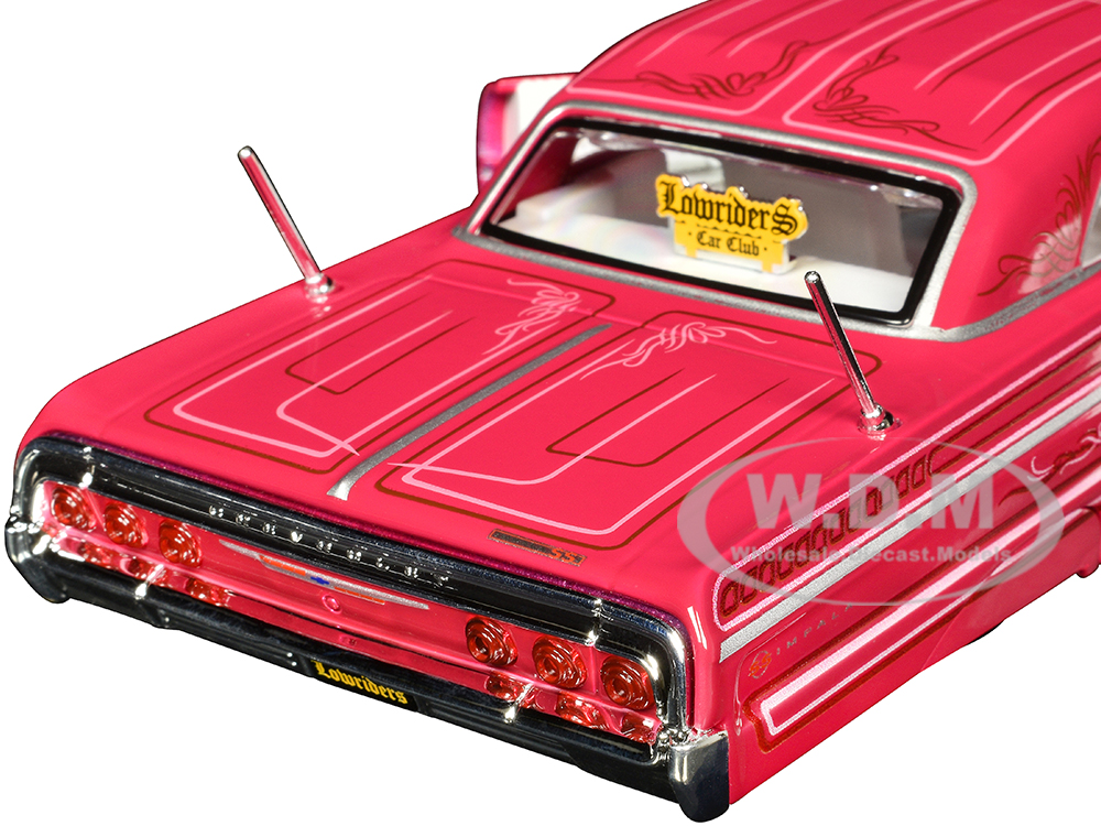 1964 Chevrolet Impala SS Lowrider Pink with Graphics and White