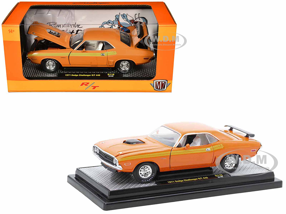 1971 Dodge Challenger R/T 440 Orange with Yellow Stripes and White