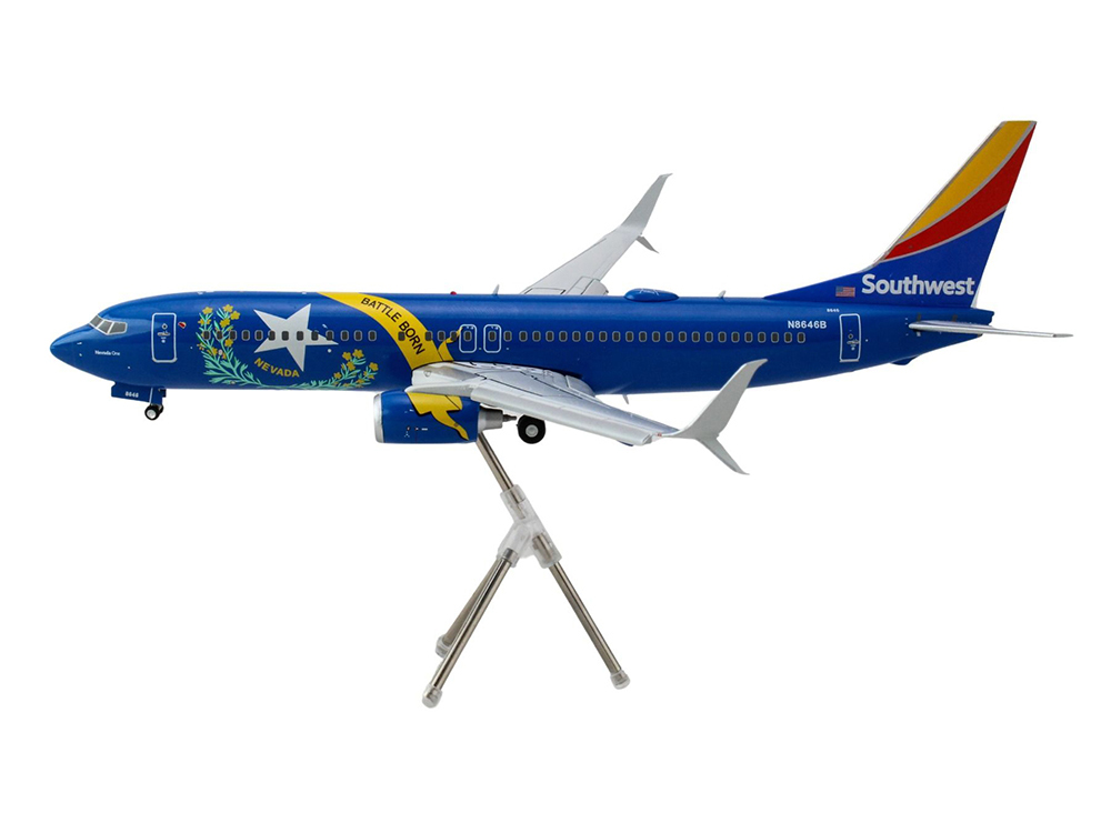 Boeing 737-800 Commercial Aircraft with Flaps Down 