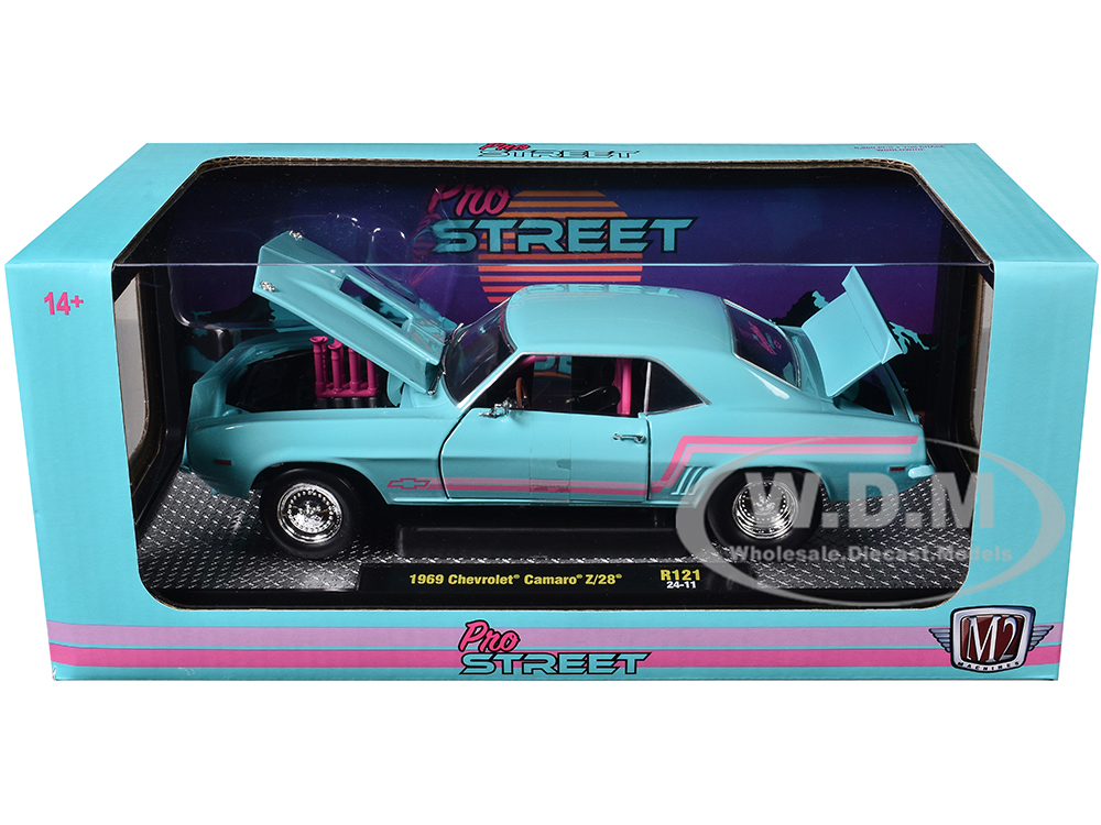 1969 Chevrolet Camaro Z/28 Light Blue with Pink Stripes 