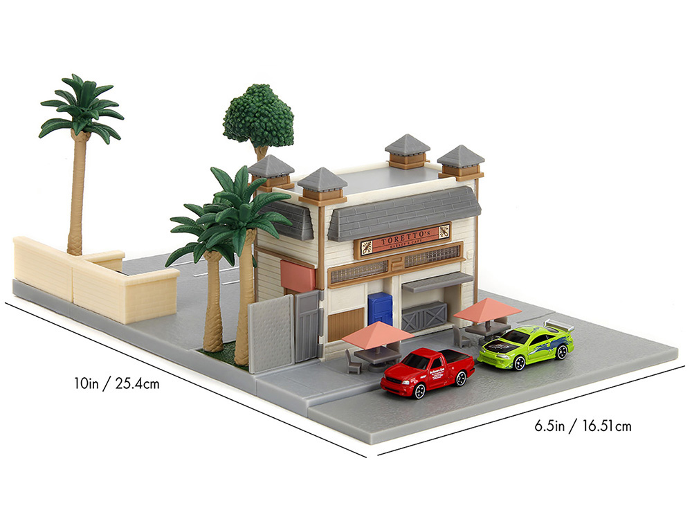 ランページ ゴーストディアーヌ 7 ガレージキット NAOKI 原型 Toretto Cafe Diorama with Mitsubishi Eclipse Green and Ford F-150