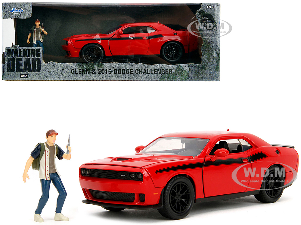 2015 Dodge Challenger Red with Black Stripes and Glenn Diecast