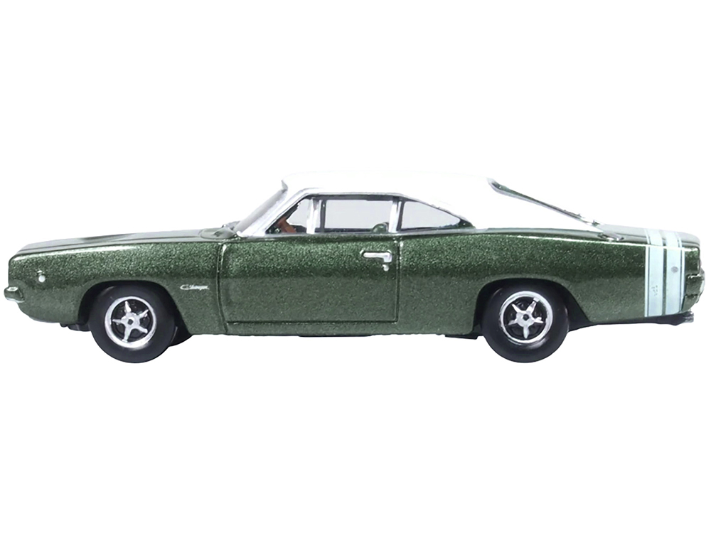 1968 Dodge Charger Racing Green Metallic with White Top and Tail
