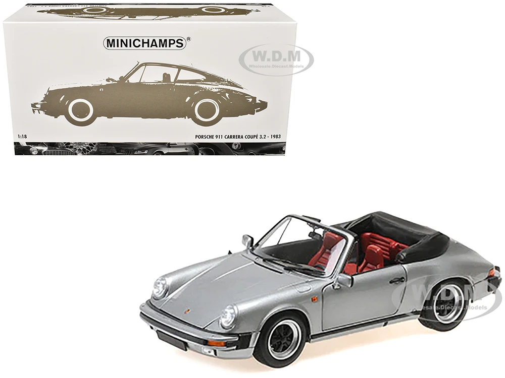 1983 Porsche 911 Carrera Cabriolet 3.2 Gray Metallic 1/18 Diecast