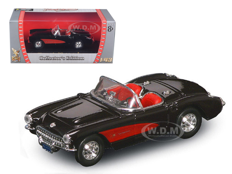 1957 Chevrolet Corvette Black 1/43 Diecast Model Car Road
