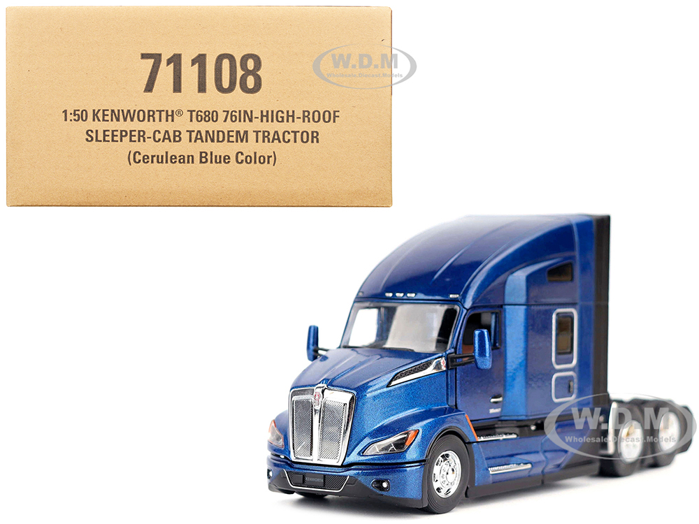 Kenworth T680 Truck Tractor Deep Cerulean Blue Metallic 
