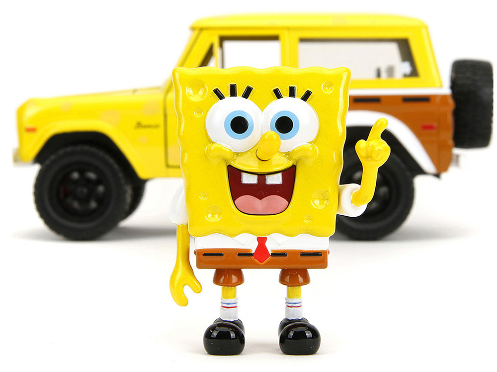 1973 Ford Bronco Yellow with Graphics and SpongeBob SquarePants