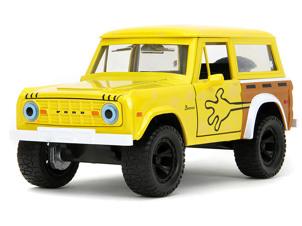 1973 Ford Bronco Yellow with Graphics and SpongeBob SquarePants