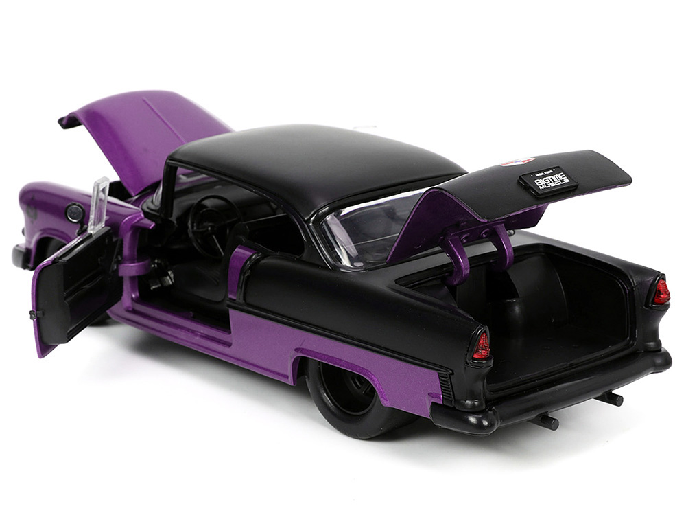 1955 Chevrolet Bel Air #24 Purple Metallic and Matt Black 