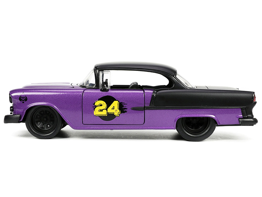 1955 Chevrolet Bel Air #24 Purple Metallic and Matt Black 
