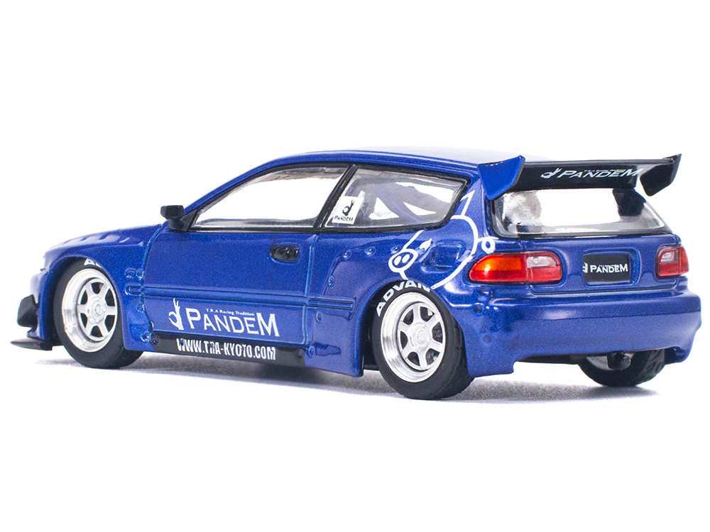 Pandem Civic EG6 RHD (Right Hand Drive) Blue Metallic 1/64 Diecast