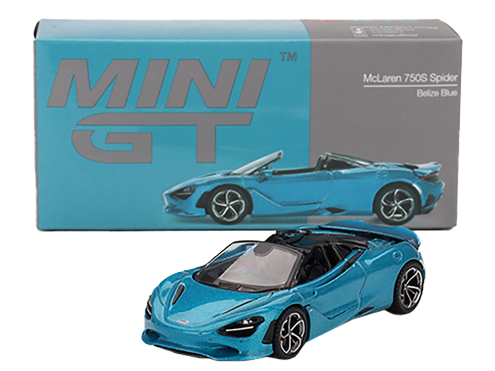 McLaren 750S Spider Belize Blue Metallic Limited Edition 1/64