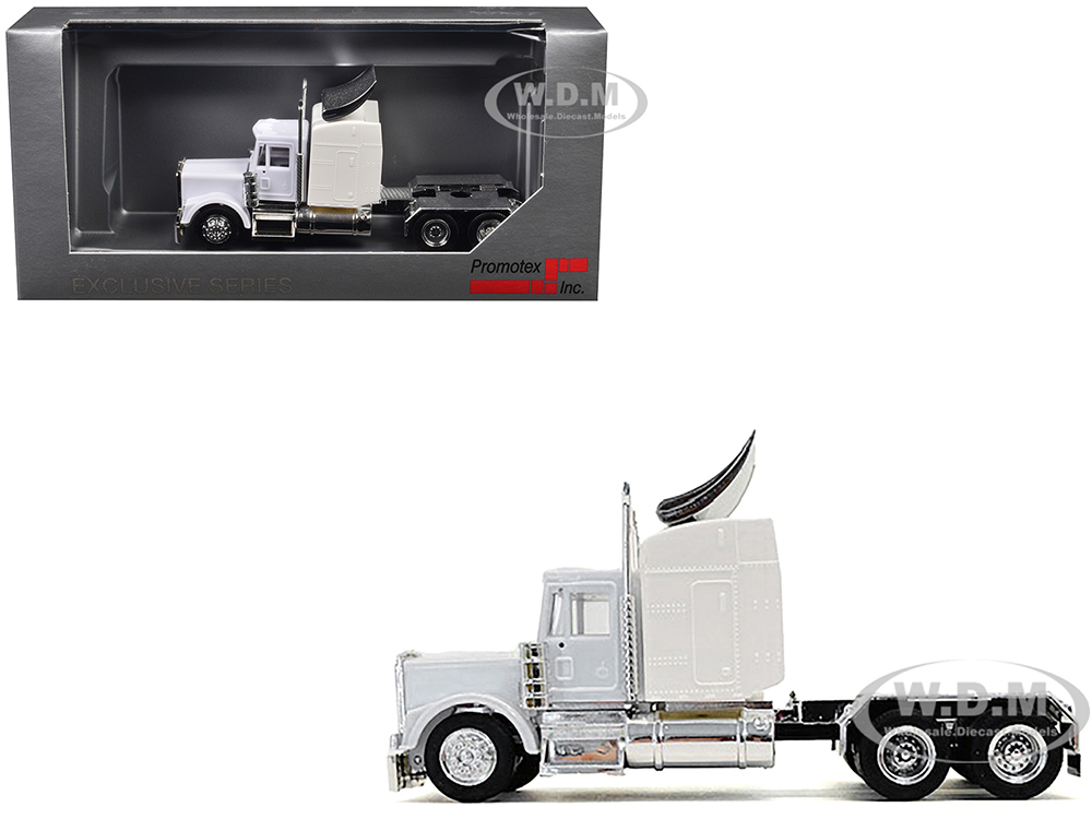 Kenworth W900 Sleeper Cab White 1/87 (HO) Plastic Model Car by