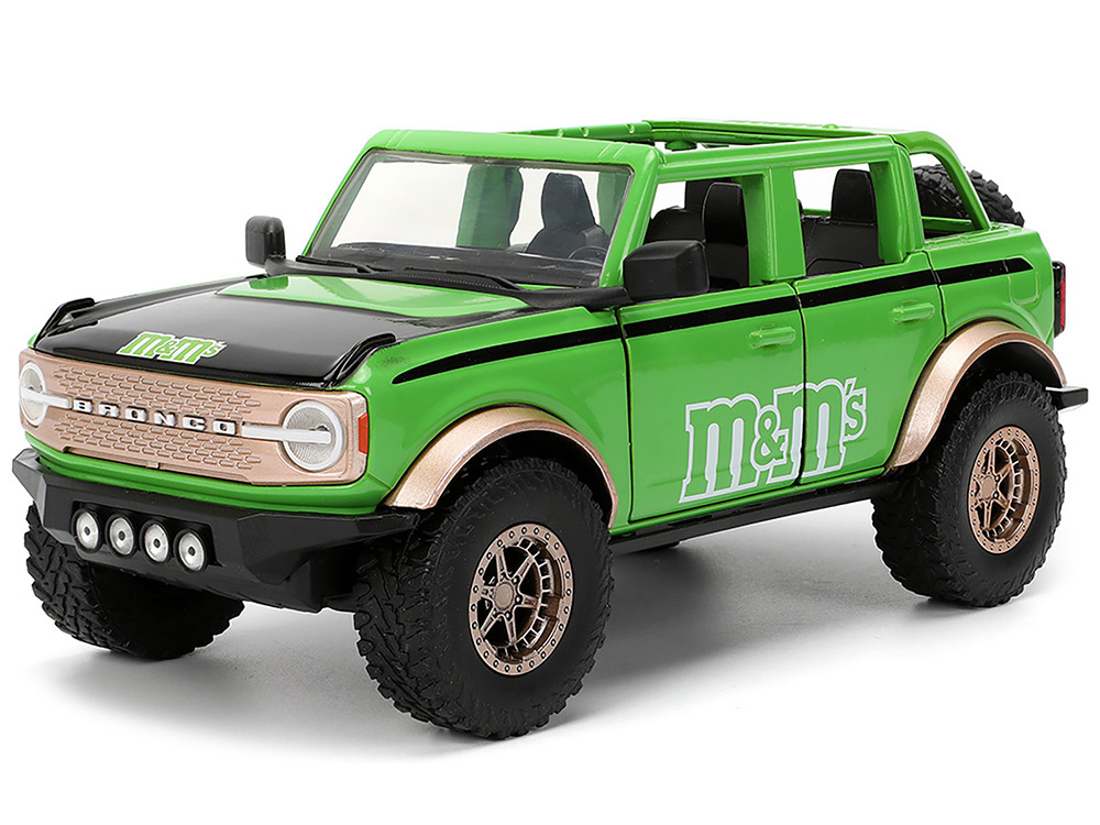 2021 Ford Bronco Green with Black Stripes and Green M&M's Diecast
