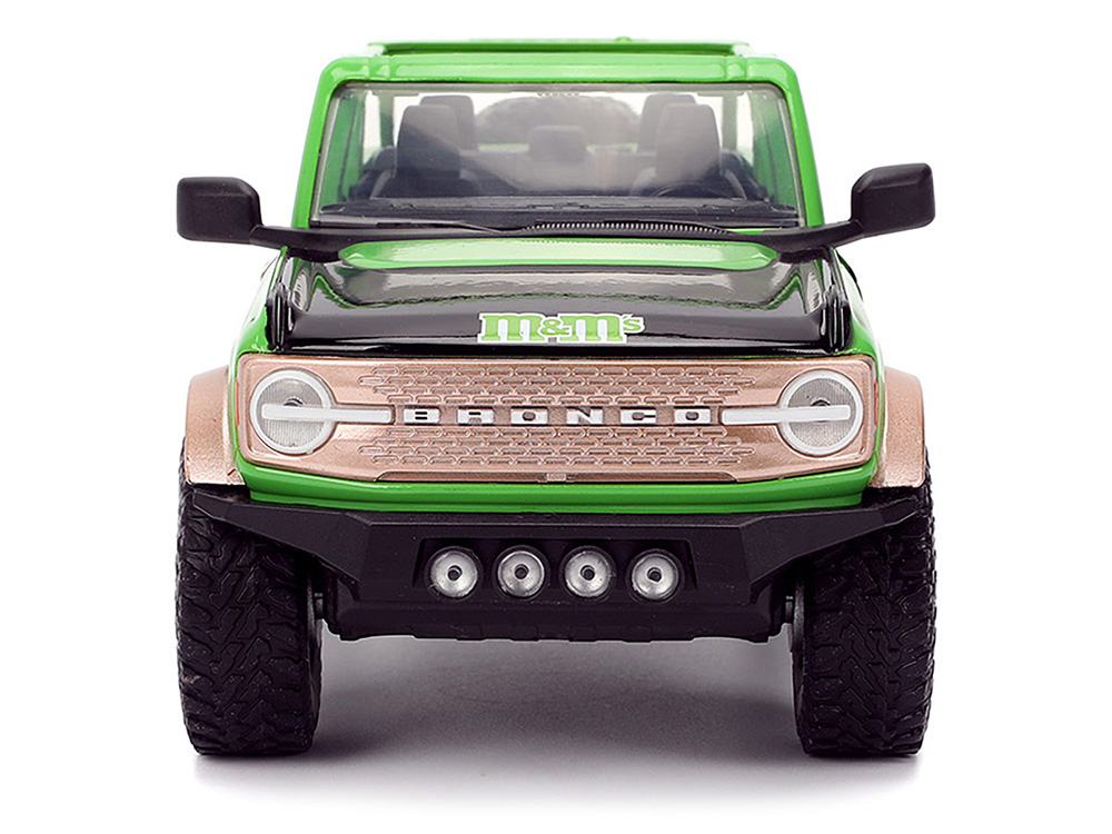 2021 Ford Bronco Green with Black Stripes and Green M&M's Diecast