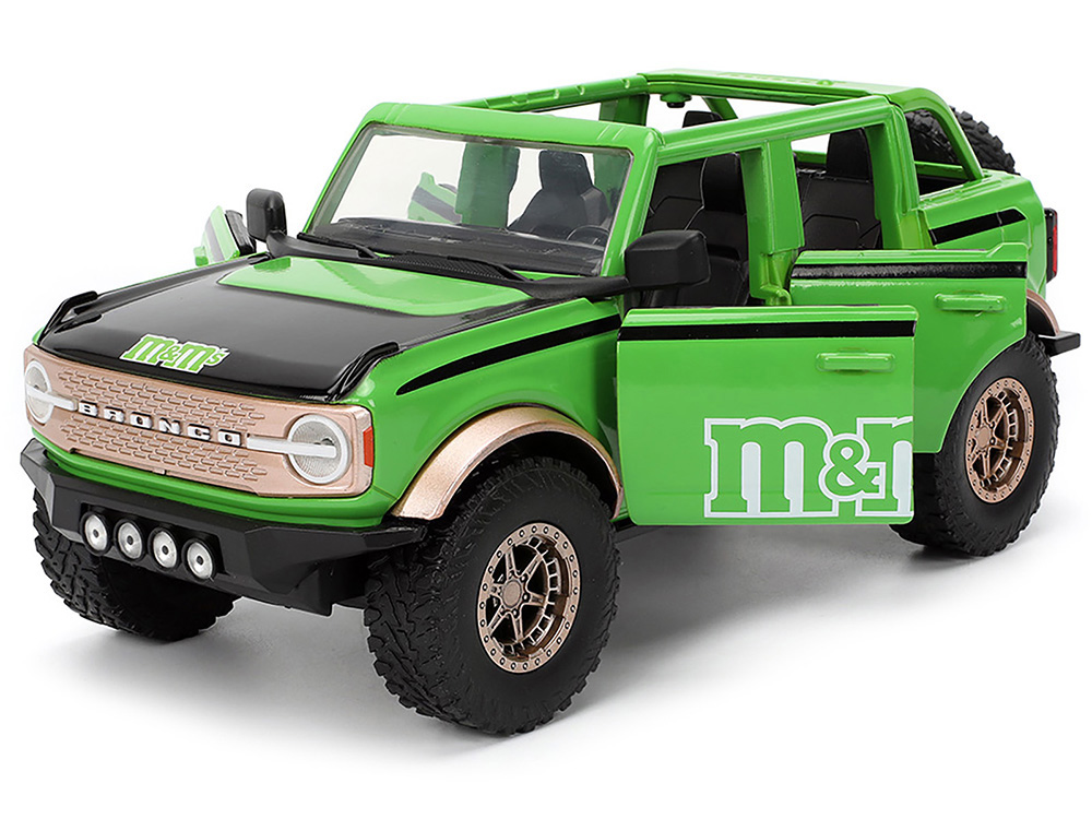 2021 Ford Bronco Green with Black Stripes and Green M&M's Diecast
