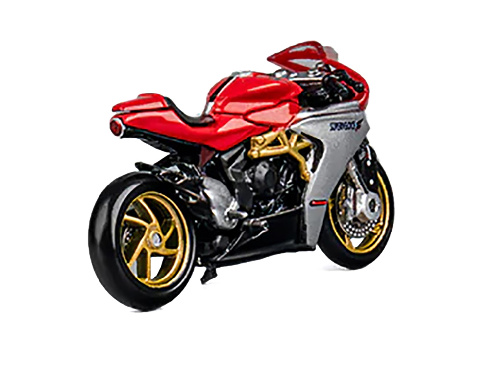 MV Agusta Superveloce 800 Motorcycle Red and Silver with Figure 1