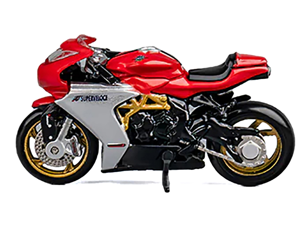 MV Agusta Superveloce 800 Motorcycle Red and Silver with Figure 1