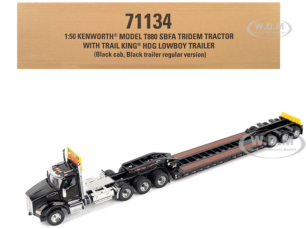 Kenworth T880 SBFA Tridem Truck with Trail King HDG Lowboy Trailer