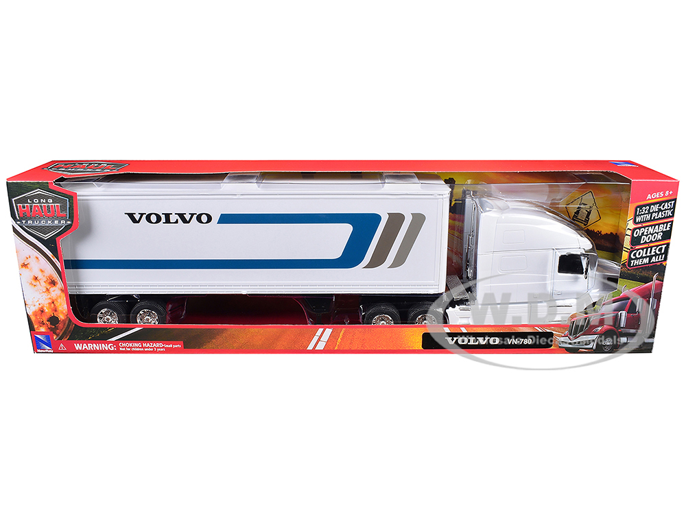No.2 VOLVO VN780 スケールモデル Volvo VN-780 Truck with Dry Van Trailer White 
