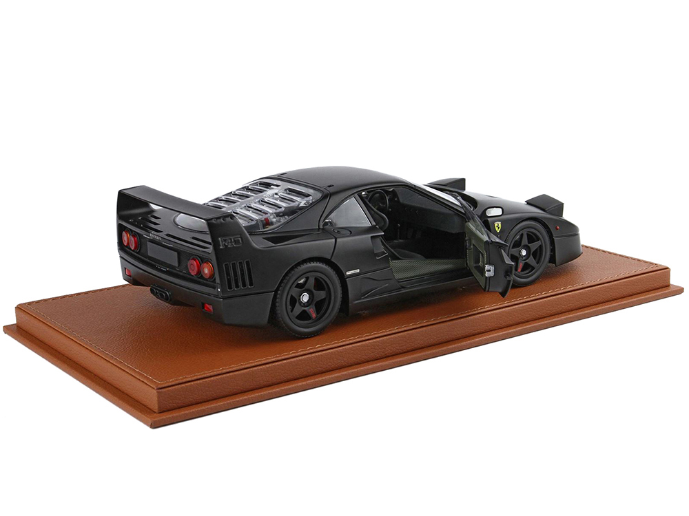 Ferrari F40 Matt Black with Matt Black Wheels with DISPLAY CASE