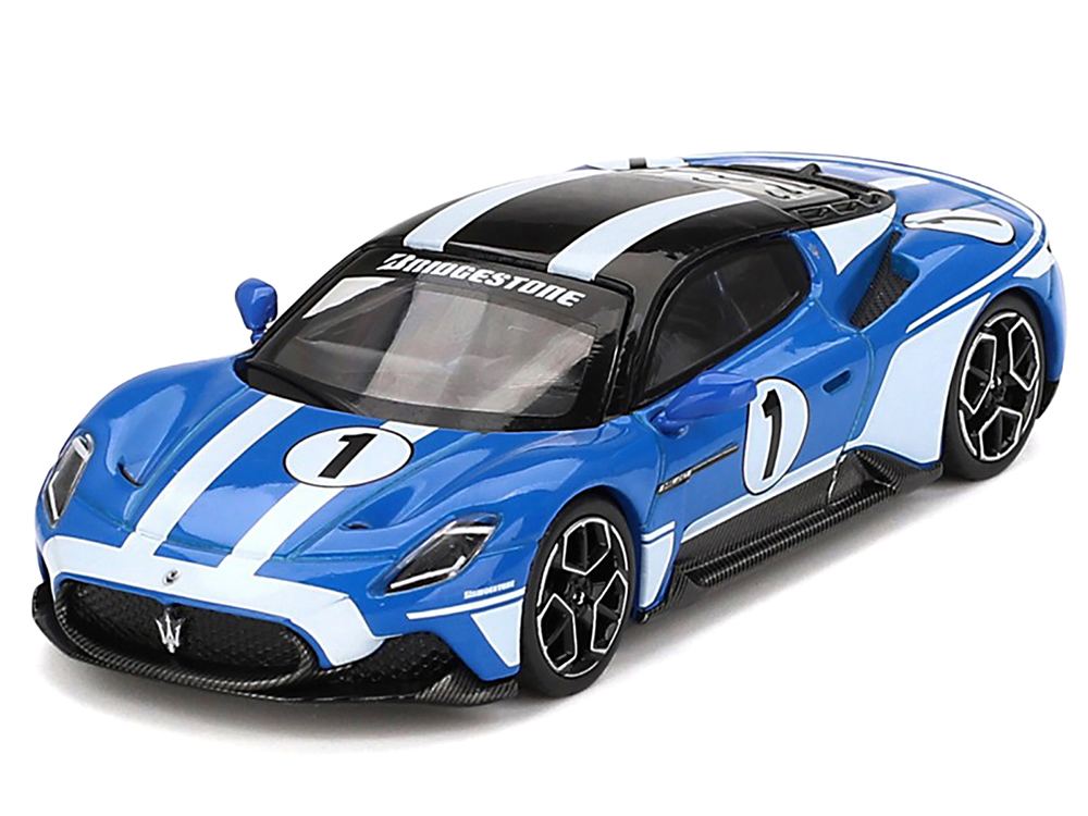 Maserati MC20 #1 Blue with White Stripes and Black Top 