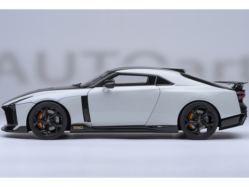Nissan GT-R50 By ItalDesign Black and White Metallic 1/18 Model