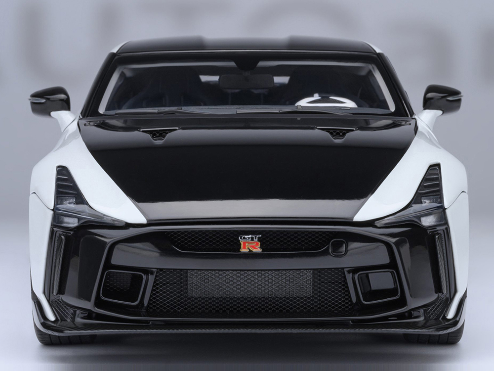 Nissan GT-R50 By ItalDesign Black and White Metallic 1/18 Model