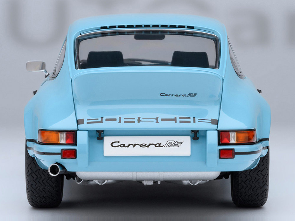 Porsche 911 Carrera 2.7 RS Gulf Blue with Black Stripes and Wheels