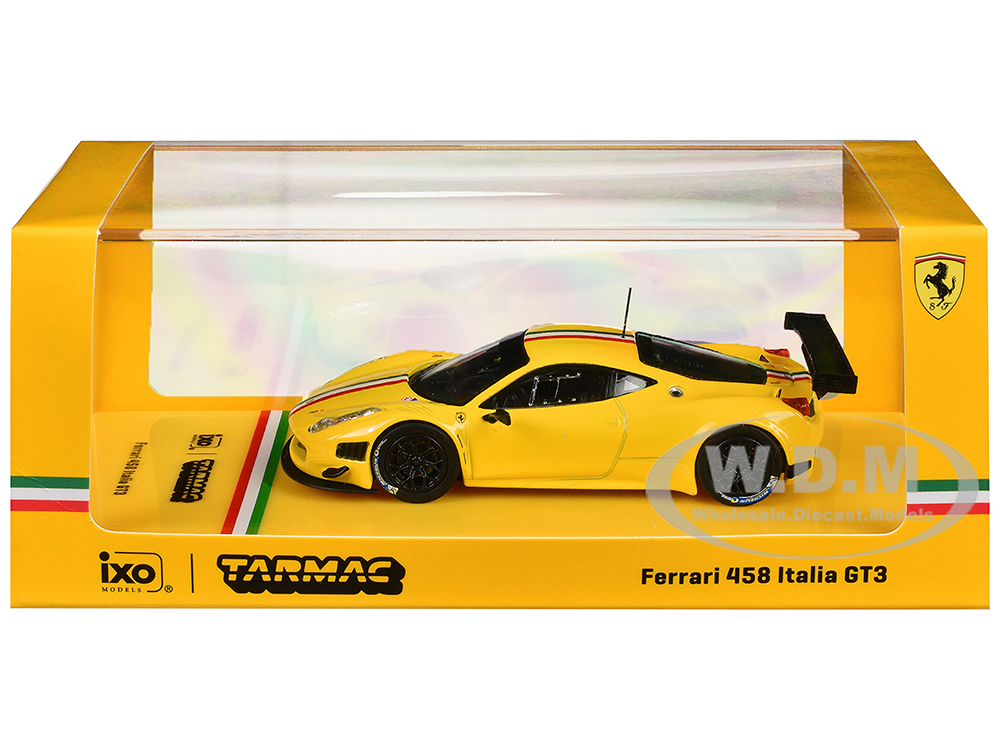 Ferrari 458 Italia GT3 Yellow with Italian Flag Stripes 