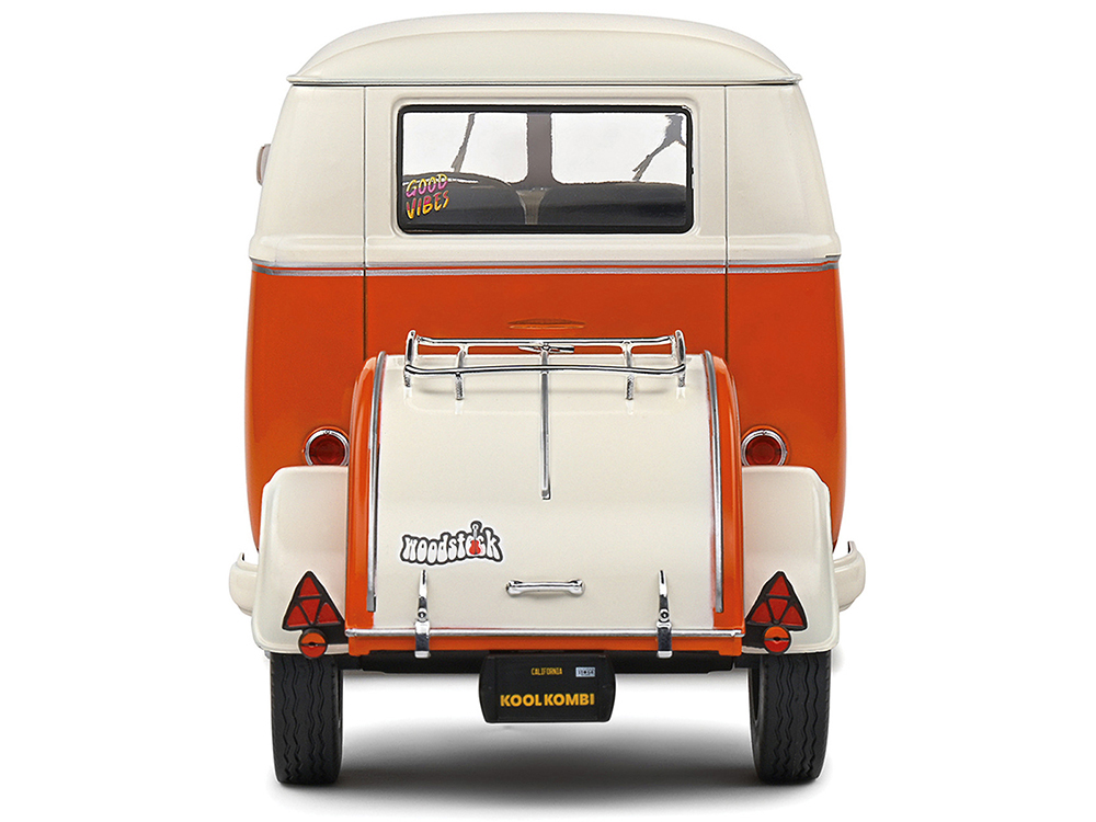 1950 Volkswagen Kool Kombi Van with Trailer Orange and White 1/18