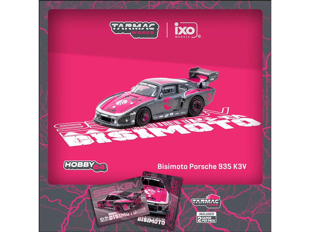 TARMAC WORKS / ixo 1/64 ビシモトポルシェ 935 K3V Porsche 935 K3V Bisimoto Gray Metallic with Pink Hood and Top with