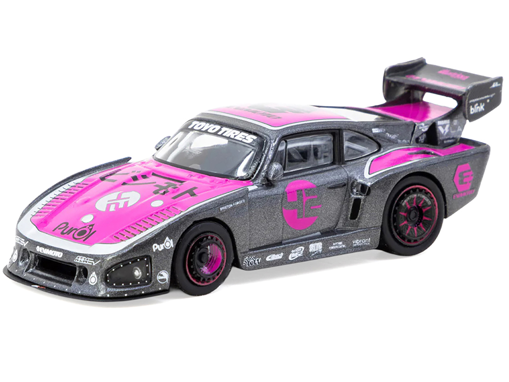 Porsche 935 K3V Bisimoto Gray Metallic with Pink Hood and Top with