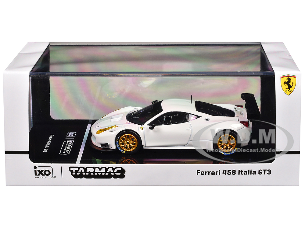 Ferrari 458 Italia GT3 White with Gold Wheels 