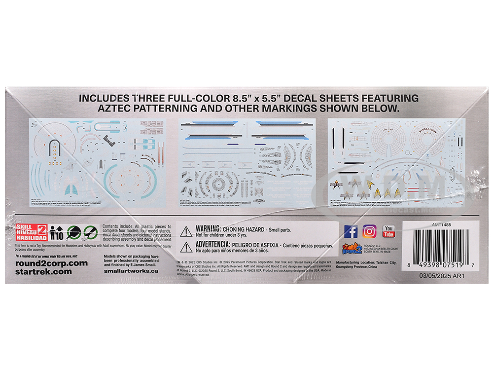 Skill 2 Model Kit U.S.S. Enterprise Four Ship Set 