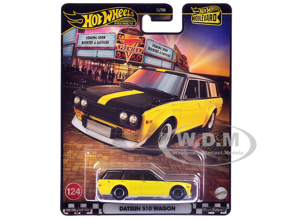 Hotwheels’71 DATSUN 510 WAGON yellow Datsun 510 Wagon Yellow and Black 