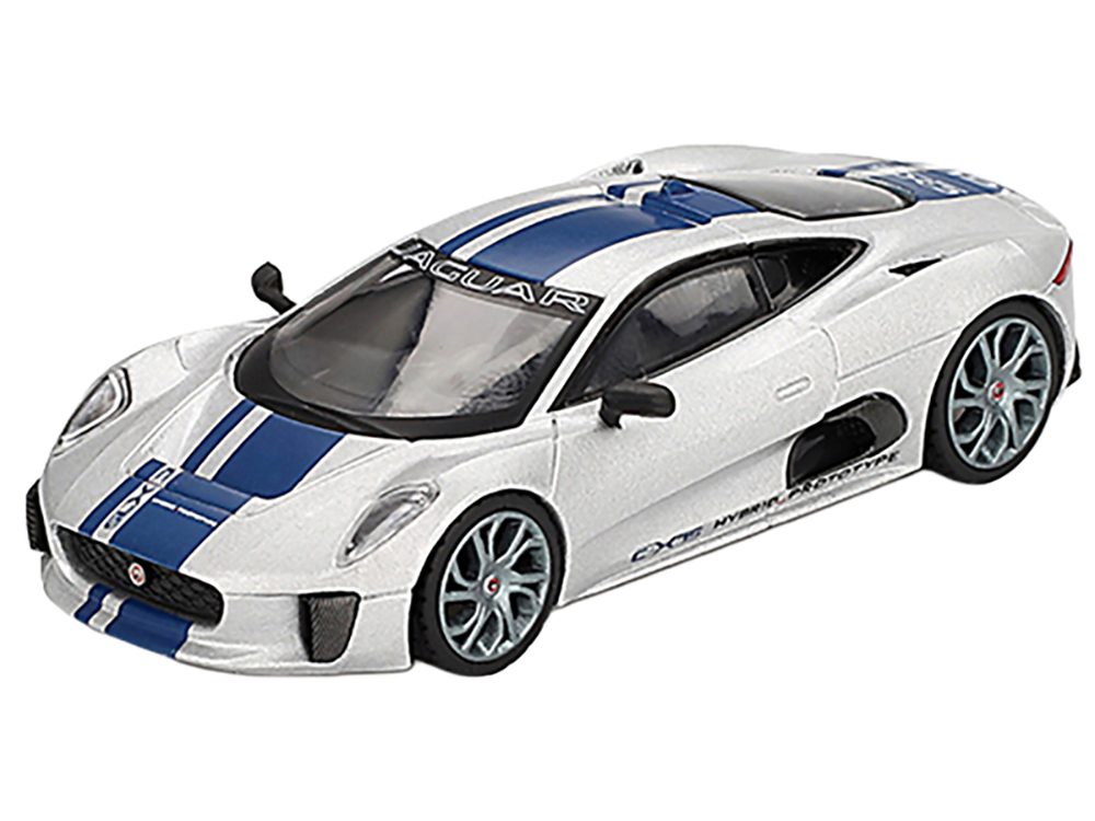 Jaguar C-X75 Silver Metallic with Blue Stripes Limited Edition 1