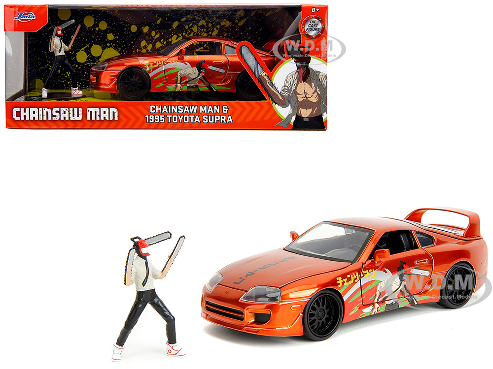 1995 Toyota Supra Orange Metallic with Graphics and Chainsaw Man